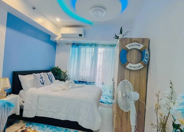 Hotel Ocean Theme Navy Blue Deluxe With Ps4 And Balcony Overlooking Bay And Zoo Near Yacht Club And Star Manila